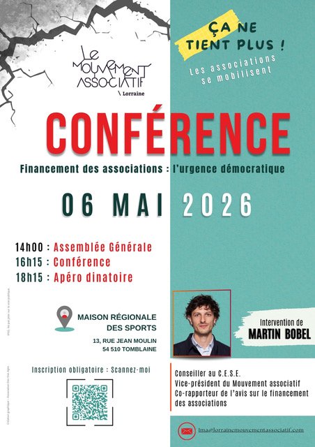Conférence financement associatif - Tomblaine 06 mai 2026