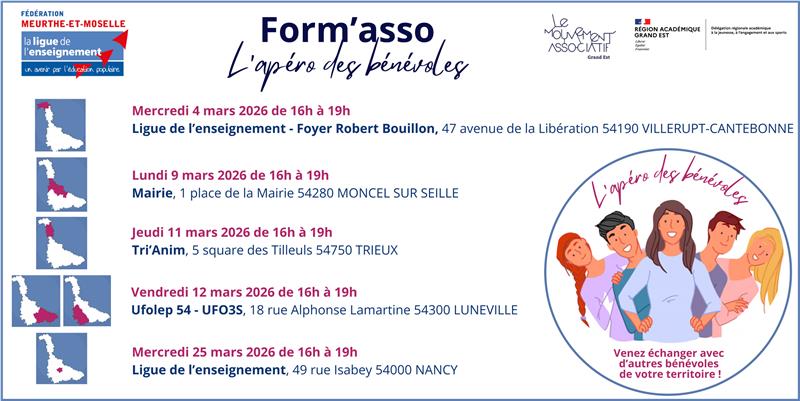 L'apéro des bénévoles en Meurthe-et-Moselle - Mars 2026