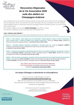 Suite des Rencontres Régionales de la Vie Associative 2020, en Champagne-Ardenne